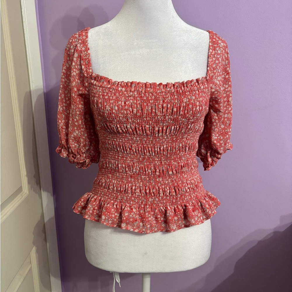 WAYF Floral Off the Shoulder Blouse